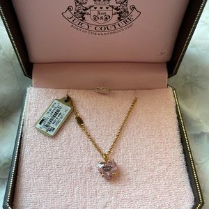 Juicy Couture Pink Heart Stone Necklace